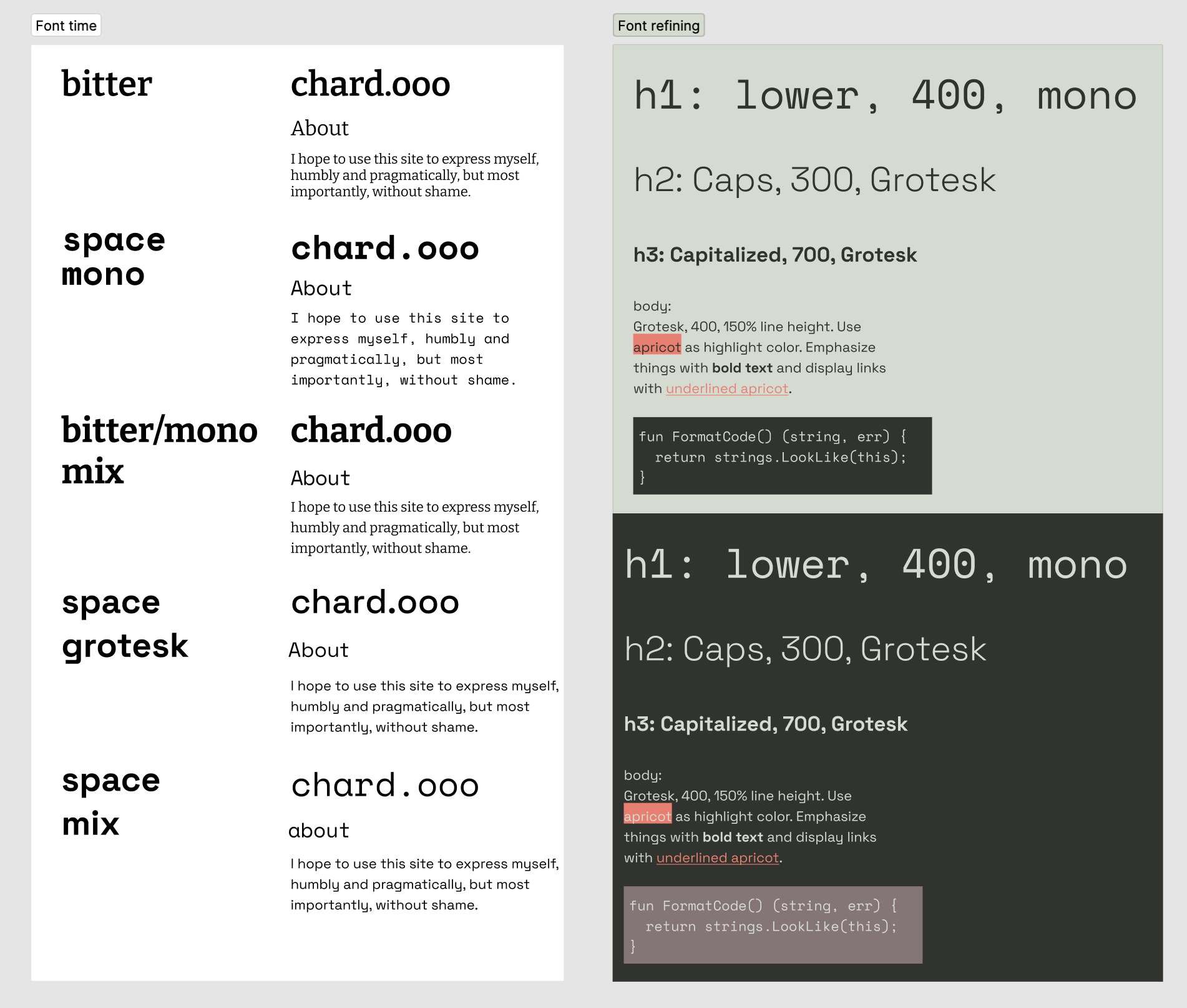 Typography decision-making screenshot